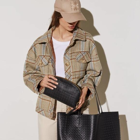 BY MALINA Holly Jacket Multi Check Plaid Wool Shacket - Picture 1 of 11
